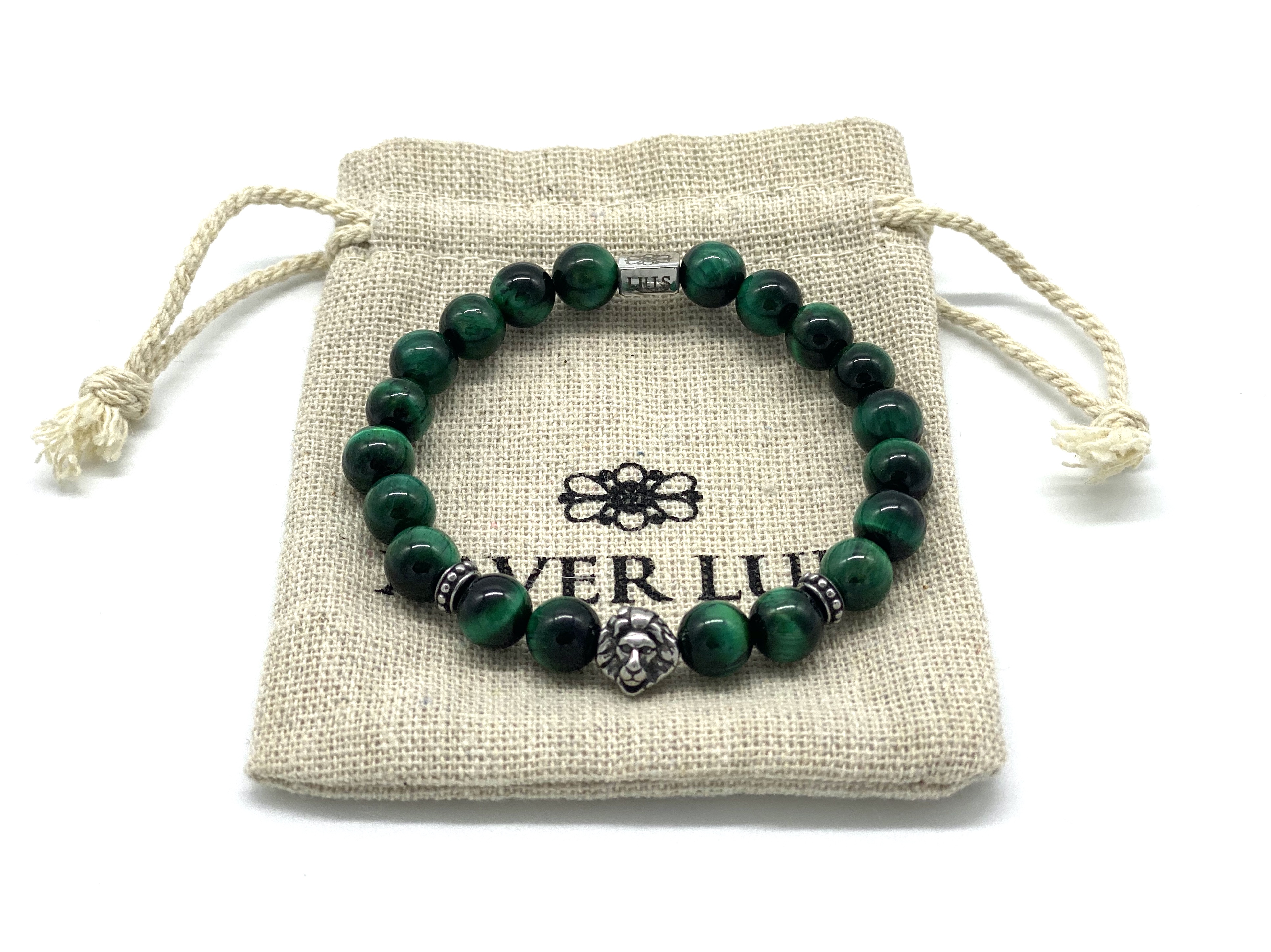LÖWE - Armband aus grünem Tigeraugen-Quarz