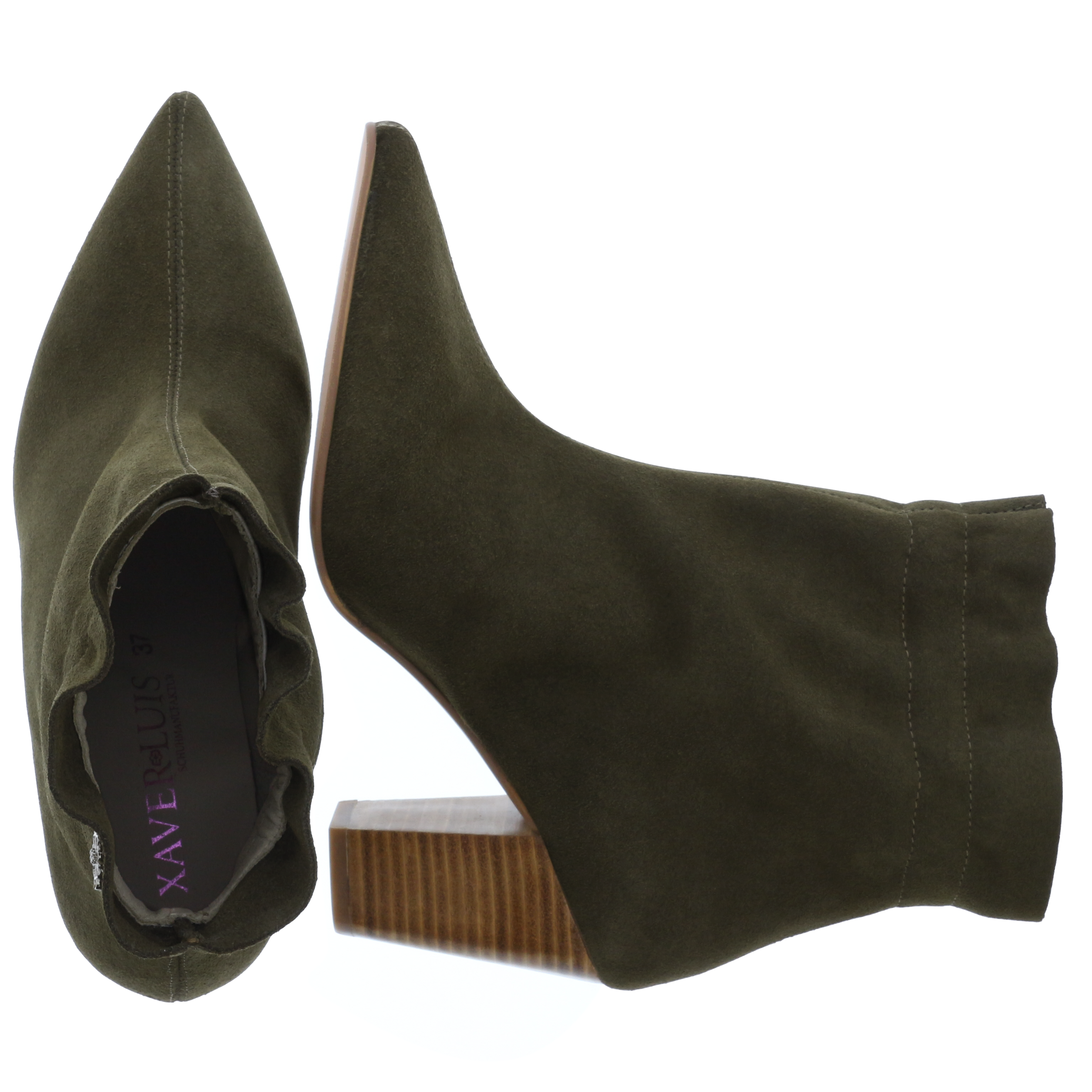 TEYLA - Spitze Stiefelette mit Raffung