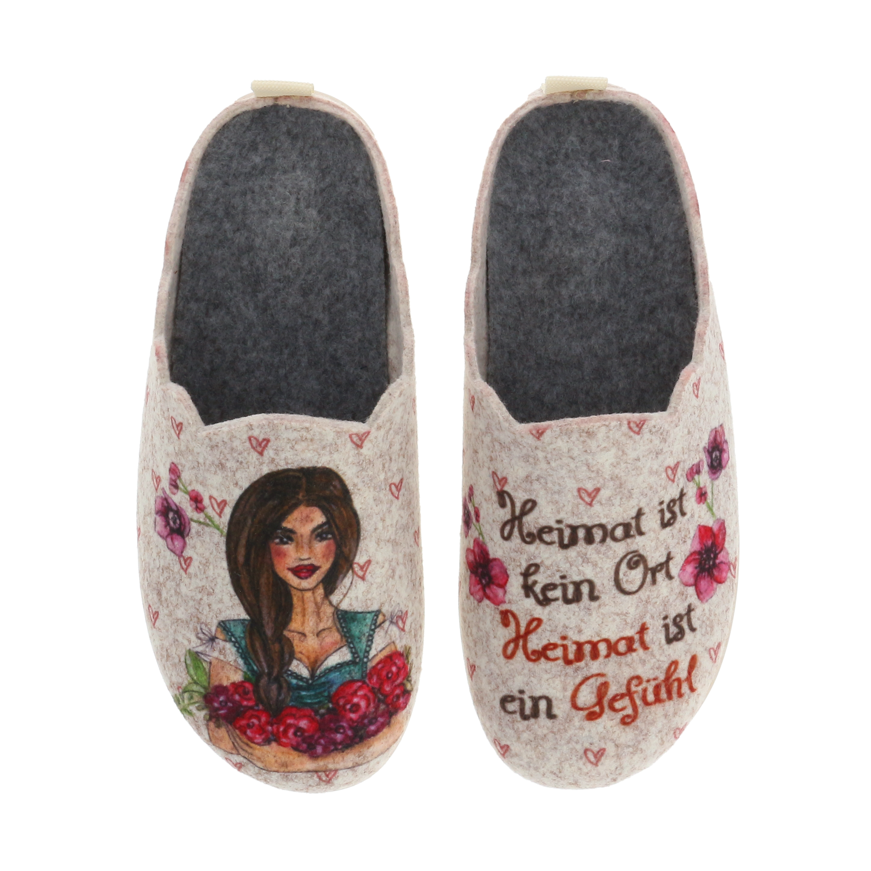 GABRIELA - Filzhausschuhe im Dirndl Design